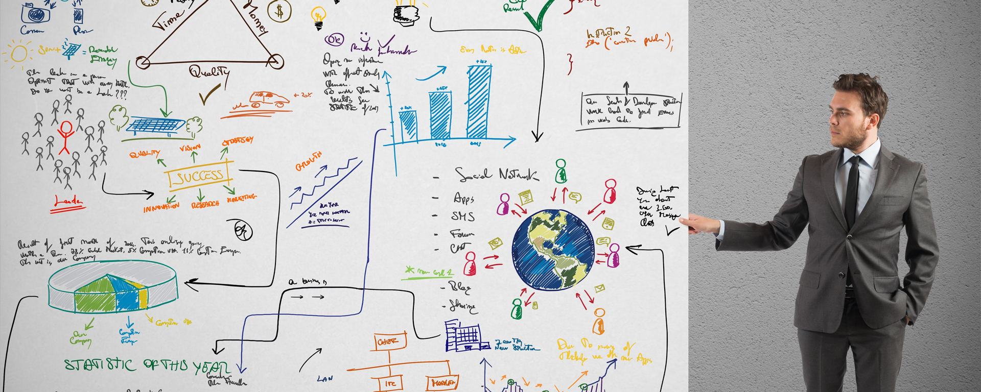 Modern IT infrastructure illustration